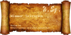 Wimmer Szironka névjegykártya